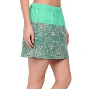 Patagonia Aztec Baggies Mini Nylon Skirt With Pockets Green Size Small NWOT